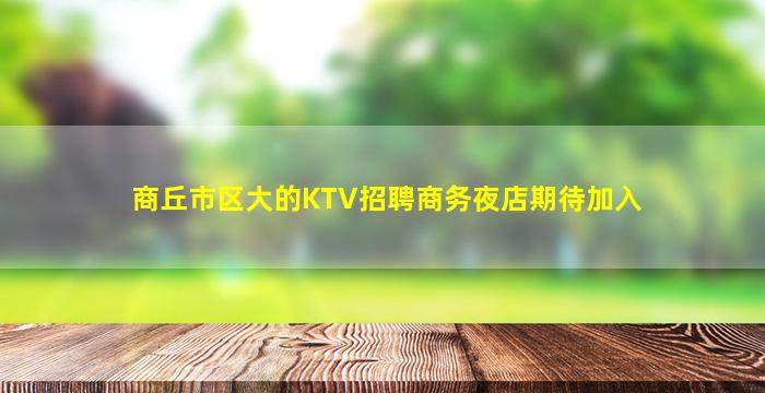 商丘市区大的KTV招聘商务夜店期待加入